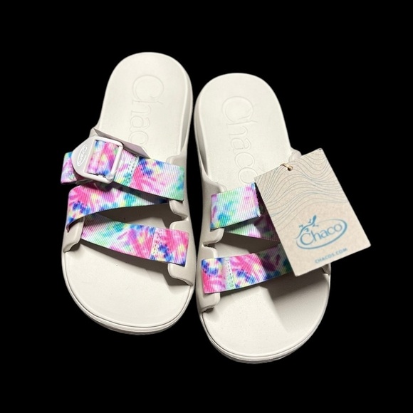 🌻NEW w.tags Chaco Light Tie Dye Chillos Slides - Women's Size 7 - Picture 2 of 12